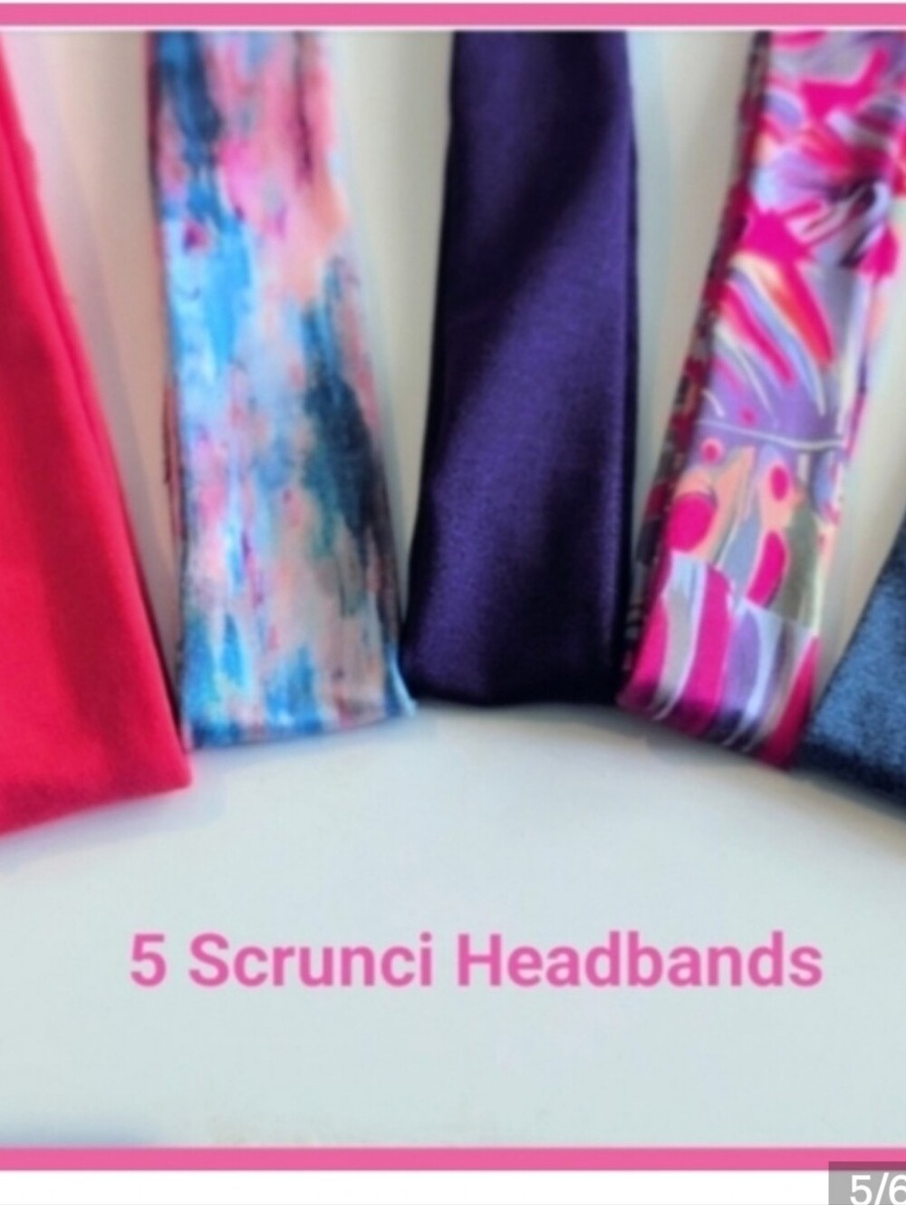 5 Stretchy Headband Set Colorful Elastic Hair Bands Hair Accessories Pink Purple